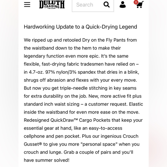 New Duluth flex dry on the fly cargos color gun metal - Picture 6 of 16